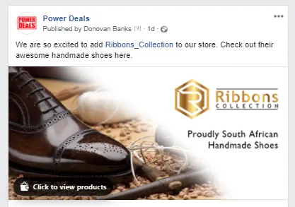 Facebook organic ad example Case study