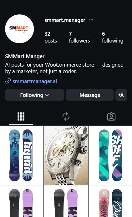 Social media management example